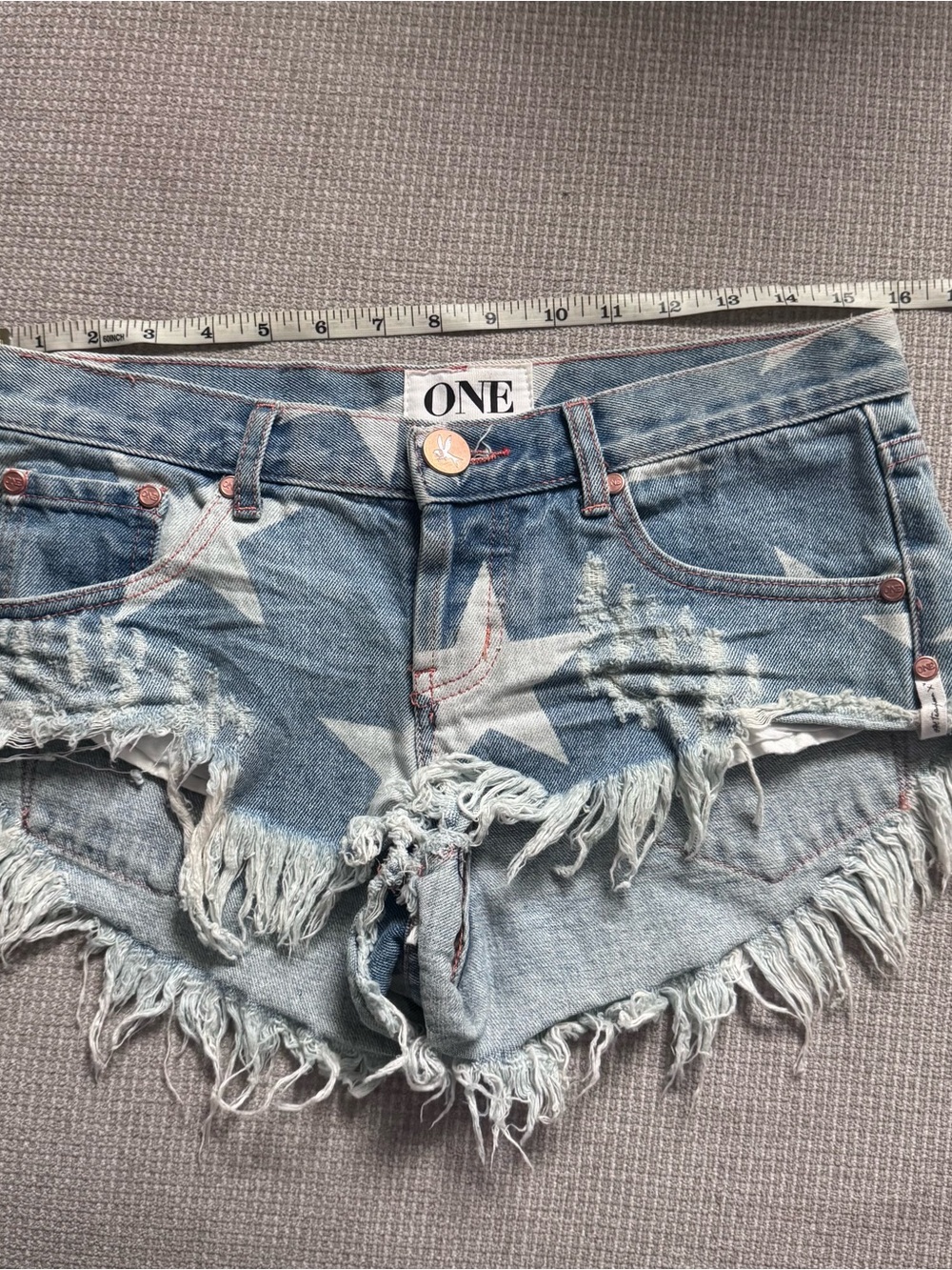 One by one teaspoon Bonitas buttonfly Women's denim Shorts - Light Blue 26